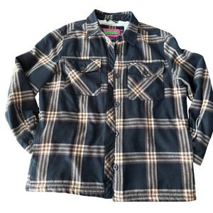 Empyre Flannel Shacket Fall Trending Plaid Sherpa Lined Button Up Size Medium‎
